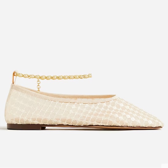 NWT- J Crew Quinn embellished removable ankle strap baller flat size 7M Sold out - Picture 3 of 8